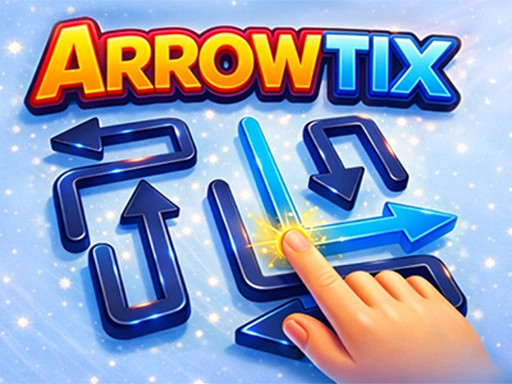 Clear the board in Arrowtix puzzle Arrow puzzle level with difficulty settings and clear exit paths in Arrowtix