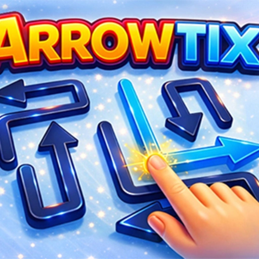 Tackle the Hardest stages in Arrowtix Hard level complexity demonstrating interlocking spatial challenges in Arrowtix