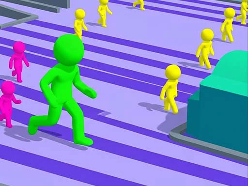 Multi-colored obstacle course demonstrating complex patterns in Gaint Run Color Switch